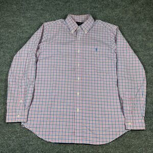 Ralph Lauren Shirt Men's L Classic Fit Plaid Button Down Pink Casual Preppy